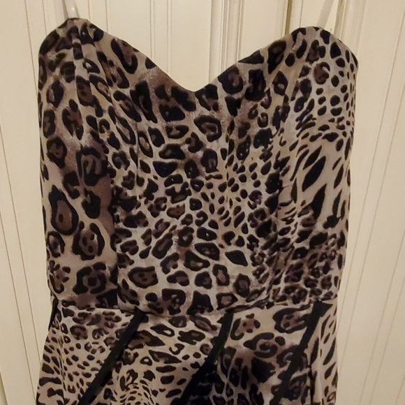 Juniors strapless leopard animal print dress Sz 7 - Picture 2 of 4
